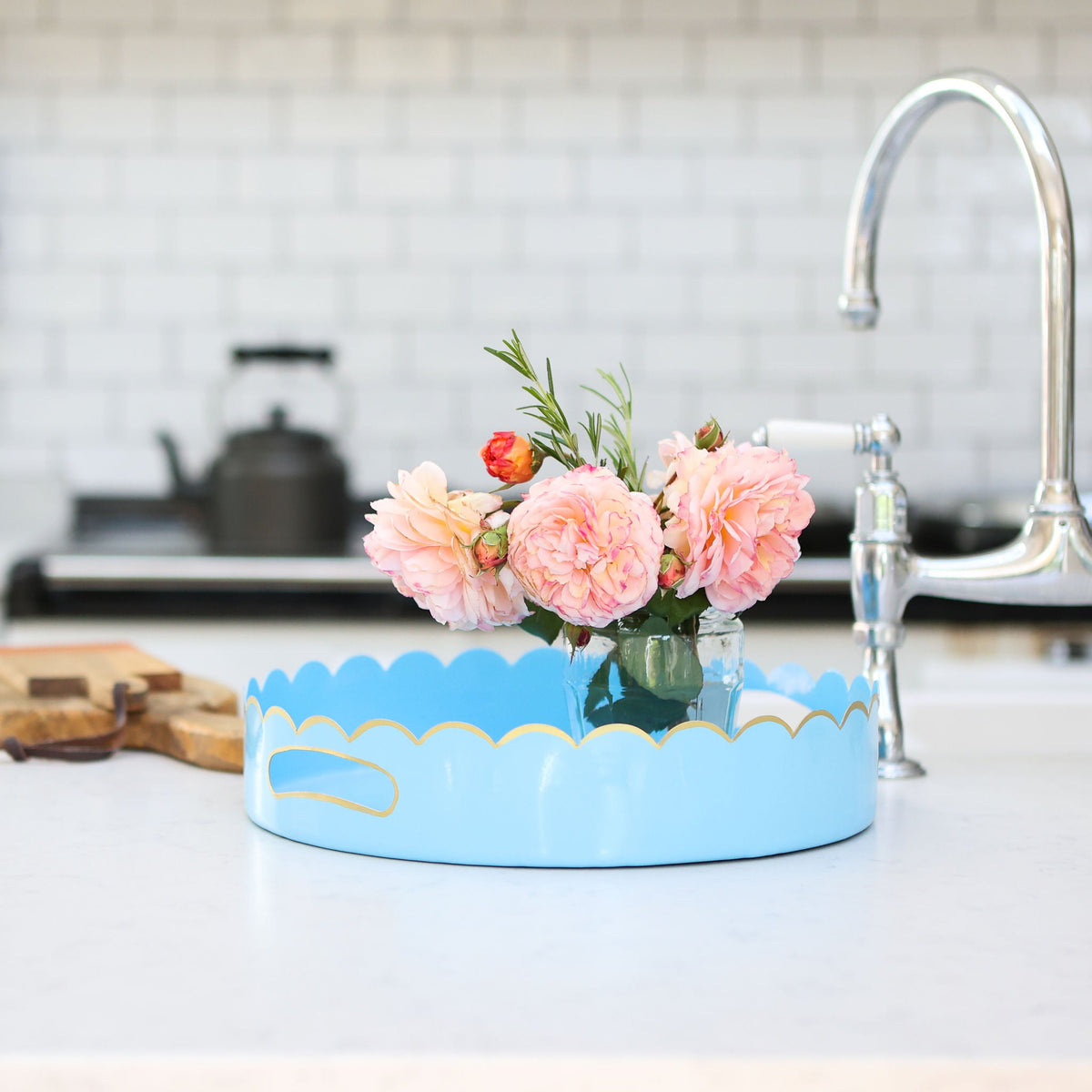 Blue Scalloped Tray