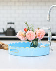 Blue Scalloped Tray