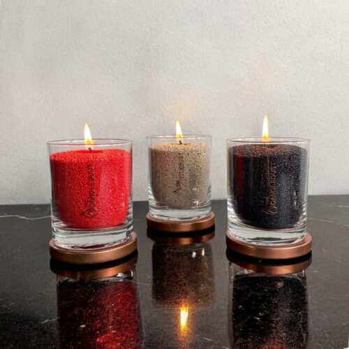 Unscented Powder Candle in Red Glass 160g