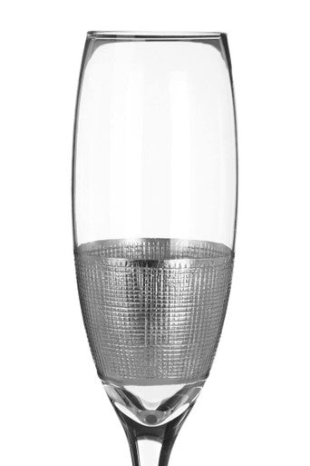 Apollo Silver and Clear Set of 4 Champagne Glasses 210ml