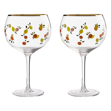 Set of 2 Citrus Design Gin Glasses | Mila