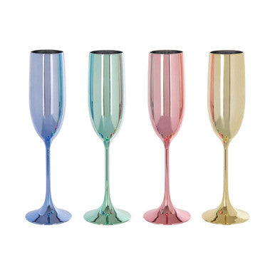 Set of 4 Multicolour Champagne Glasses | Mimo