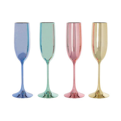 Set of 4 Multicolour Champagne Glasses | Mimo