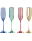 Set of 4 Multicolour Champagne Glasses | Mimo
