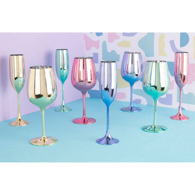 Set of 4 Multicolour Champagne Glasses | Mimo