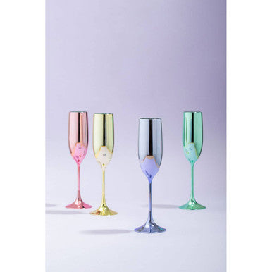 Set of 4 Multicolour Champagne Glasses | Mimo