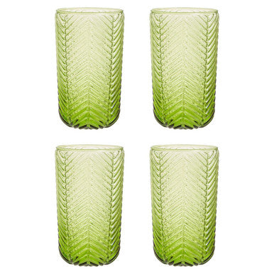 Set of Four Green Highball Glasses | Fleur