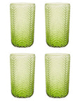 Set of Four Green Highball Glasses | Fleur