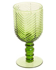 Set of Four Green Wine Glasses | Fleur