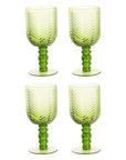 Set of Four Green Wine Glasses | Fleur