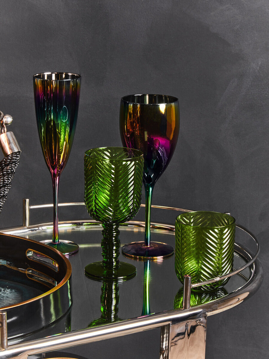 Set of Four Green Wine Glasses | Fleur