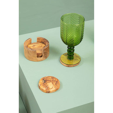 Set of Four Green Wine Glasses | Fleur