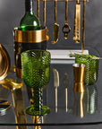 Set of Four Green Wine Glasses | Fleur