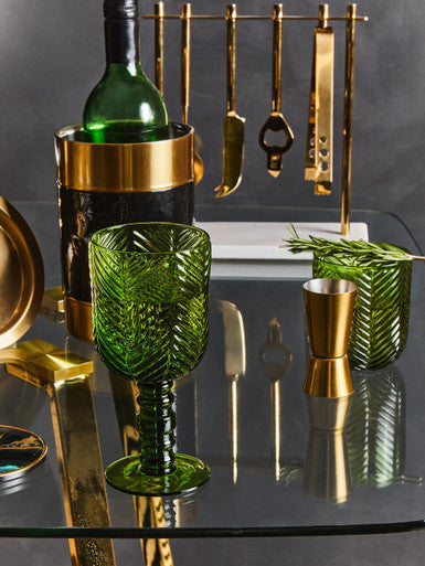 Set of Four Green Wine Glasses | Fleur