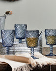 Set of Four Blue Wine Glasses | Fleur