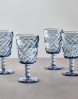 Set of Four Blue Wine Glasses | Fleur