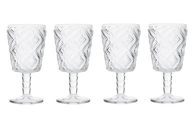 Set of Four Clear Wine Glasses | Fleur