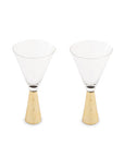 Set of Two Wine Glasses with Gold Finish Stem | Astrid