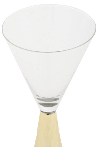 Set of Two Wine Glasses with Gold Finish Stem | Astrid