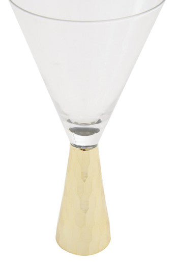 Set of Two Wine Glasses with Gold Finish Stem | Astrid
