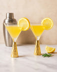 Set of Two Wine Glasses with Gold Finish Stem | Astrid