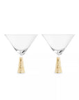 Set of Two Cocktail Glasses with Gold Finish Stem | Astrid