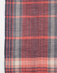 Yarn Dyed Checks and Stripes Merino Wool Scarf - Fuchsia Pink Navy