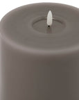Grey LED Candle with Melted Wax Glow Effect