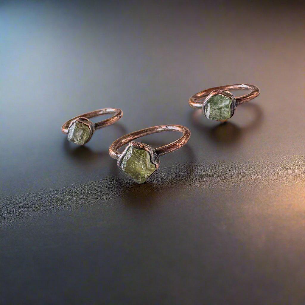 Raw Chrome Diopside Ring - Electroformed | Handmade by Blackbird &amp; Sage