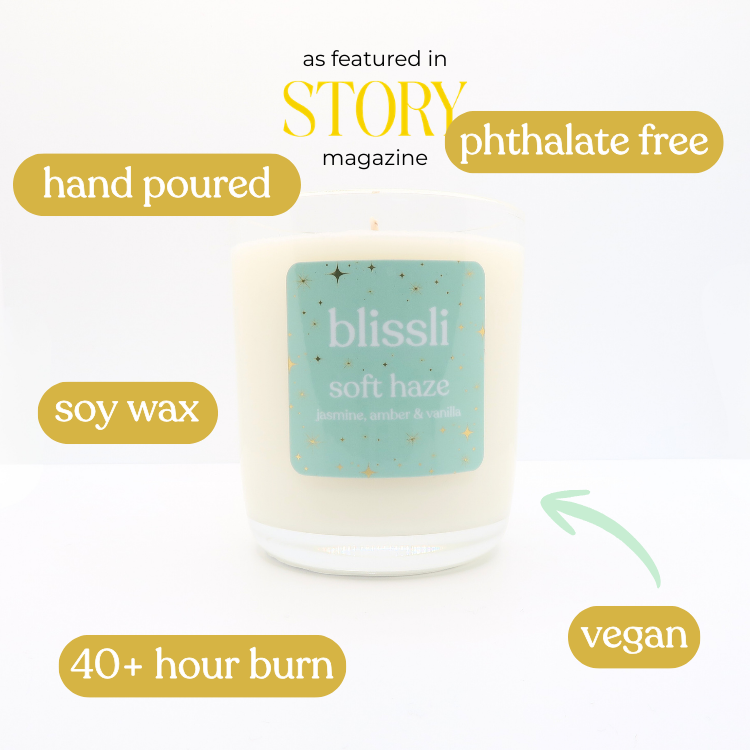 soft haze – jasmine, amber &amp; vanilla 220g soy candle