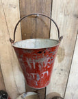 Vintage Galvanised Hanging Fire Bucket Hanging Basket / Plant Pot Planter Pail