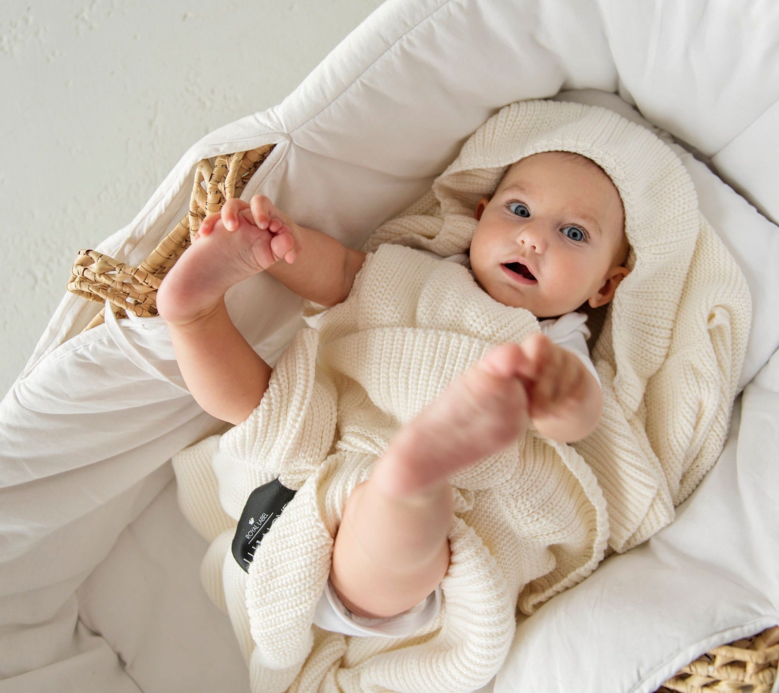 Super Soft Bamboo & Cotton Baby Blanket - Hypoallergenic & Eco-Friendly by Lullalove UK at brixbailey.com