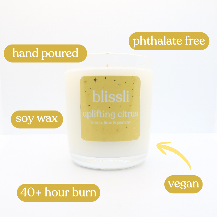 uplifting citrus – lemon, lime &amp; jasmine 220g soy candle