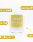 uplifting citrus – lemon, lime & jasmine 220g soy candle