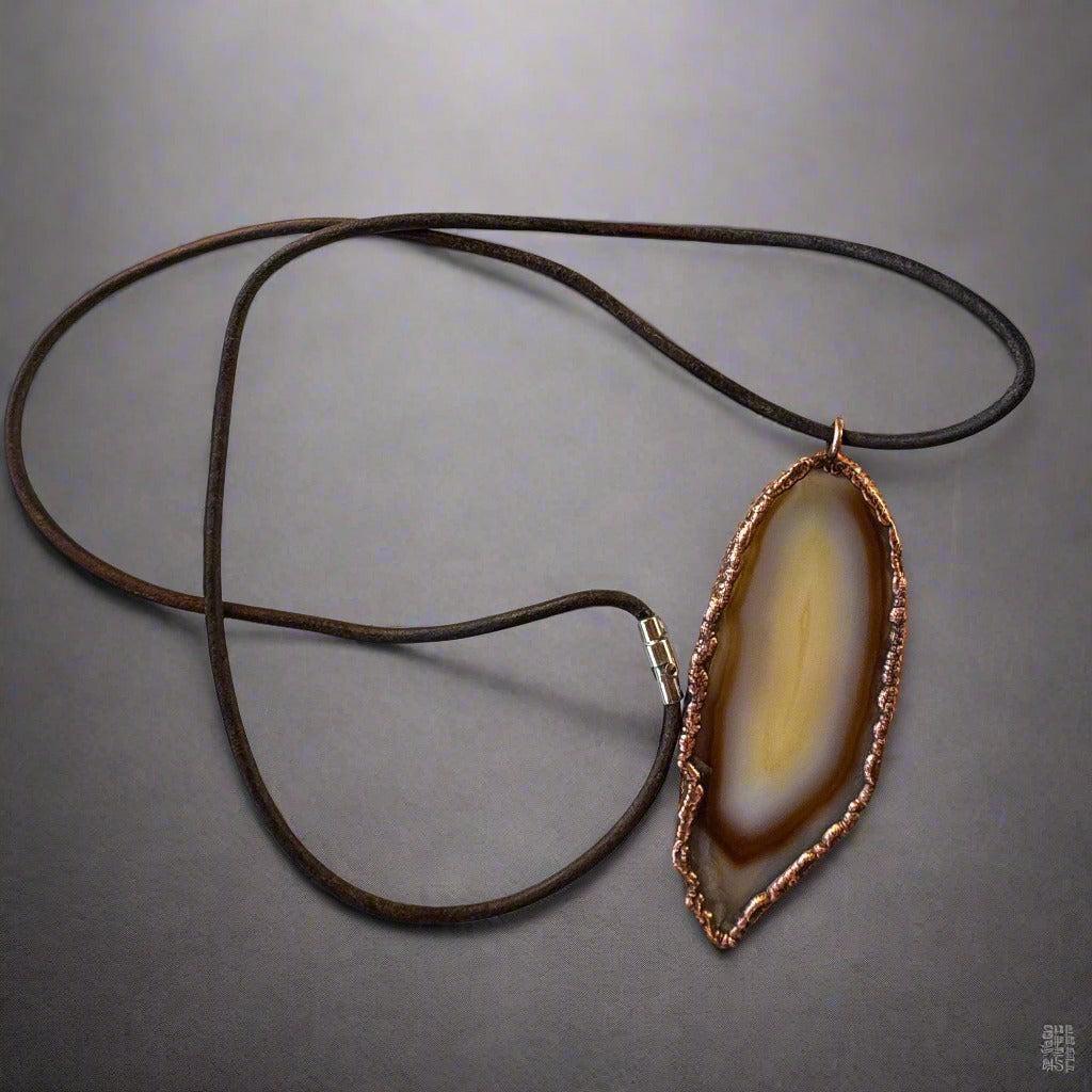 Red Agate Necklace - Boho Copper Pendant| Handmade by Blackbird &amp; Sage