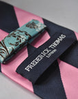 navy and pink barber striped tie