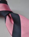 navy and pink barber striped tie