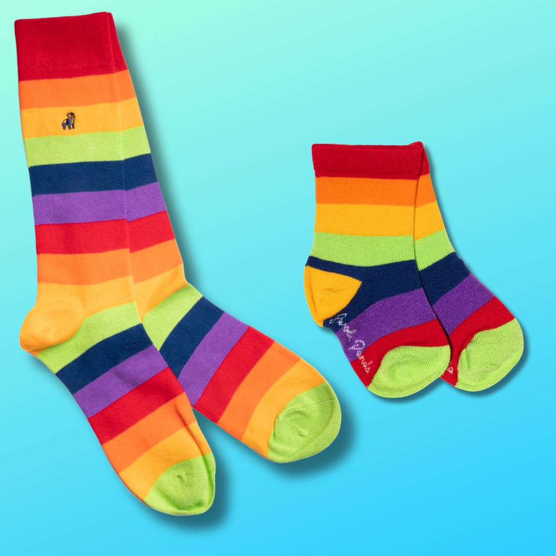 Rainbow Stripe Matching Bamboo Socks (Adult &amp; Child)
