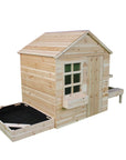Wooden sandpit with lid - Outdoor stage & playhouse patio
