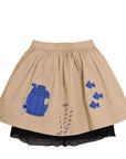 MAGIC MENDING PRELOVED Beige Cotton Skirt with Submarine, 6 years-0