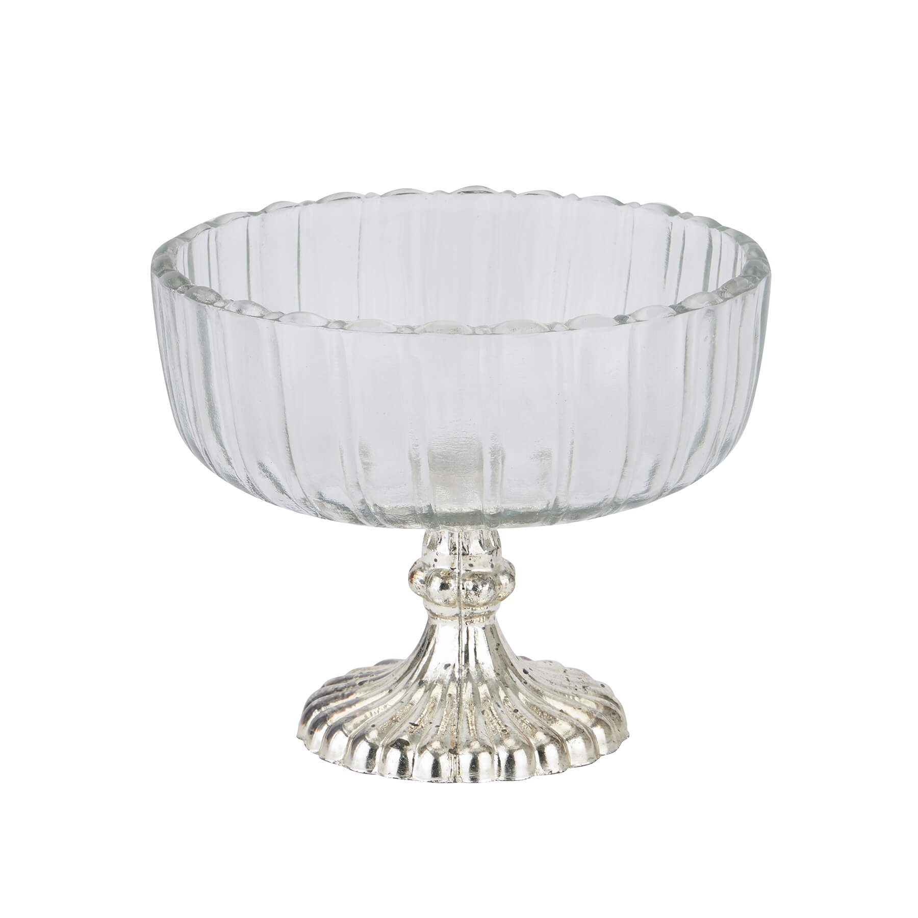 Silver mercury glass bowl, 15cm, handcrafted centerpiece for tablescapes or decor by RoomLondon at brixbailey.com