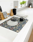 Strawberry Thief Blue Dish Drying Mat