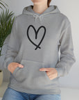 Heart Me Graphic Print Unisex Hooded Sweatshirt