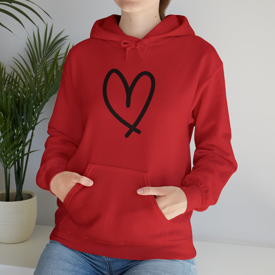 Heart Me Graphic Print Unisex Hooded Sweatshirt