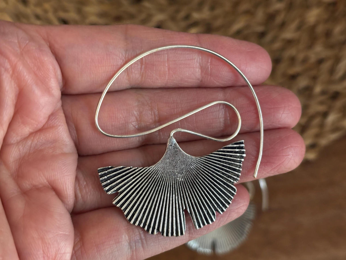 Ginkgo Whisper Earrings – Sculpted Botanical Statement Drops.