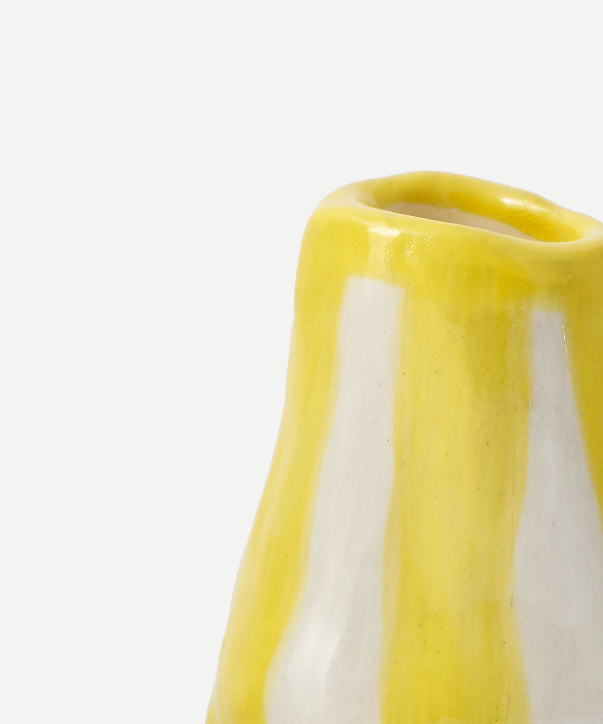 Bright Yellow Candy Stripe Candle Holder