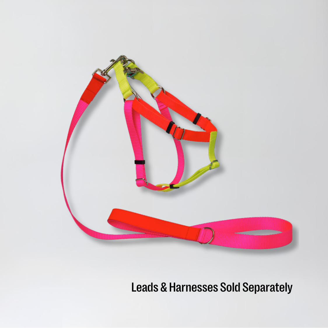 Nylon Colour Block Harness - Pink, Orange &amp; Yellow