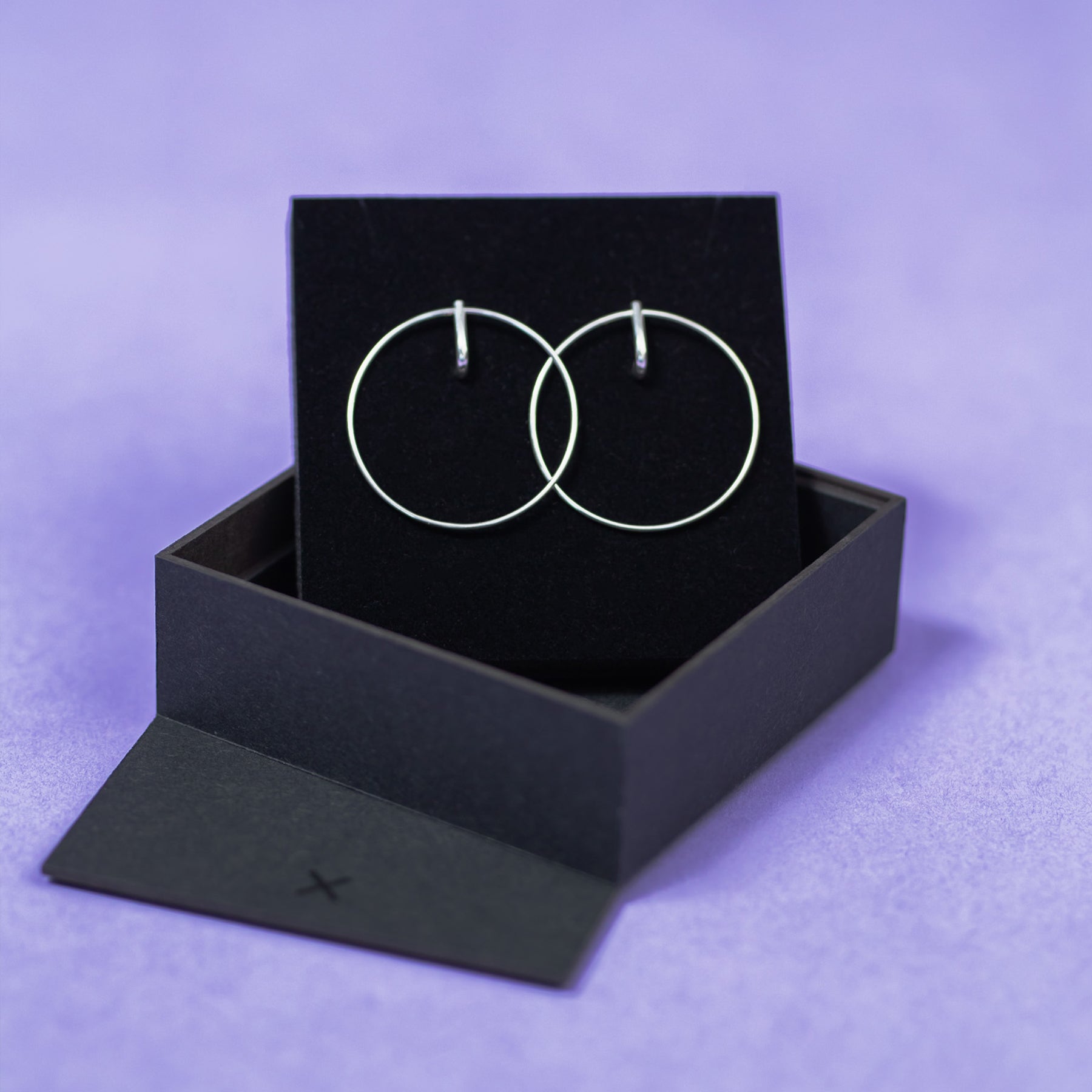 Large Layered Circle Earrings in Silver