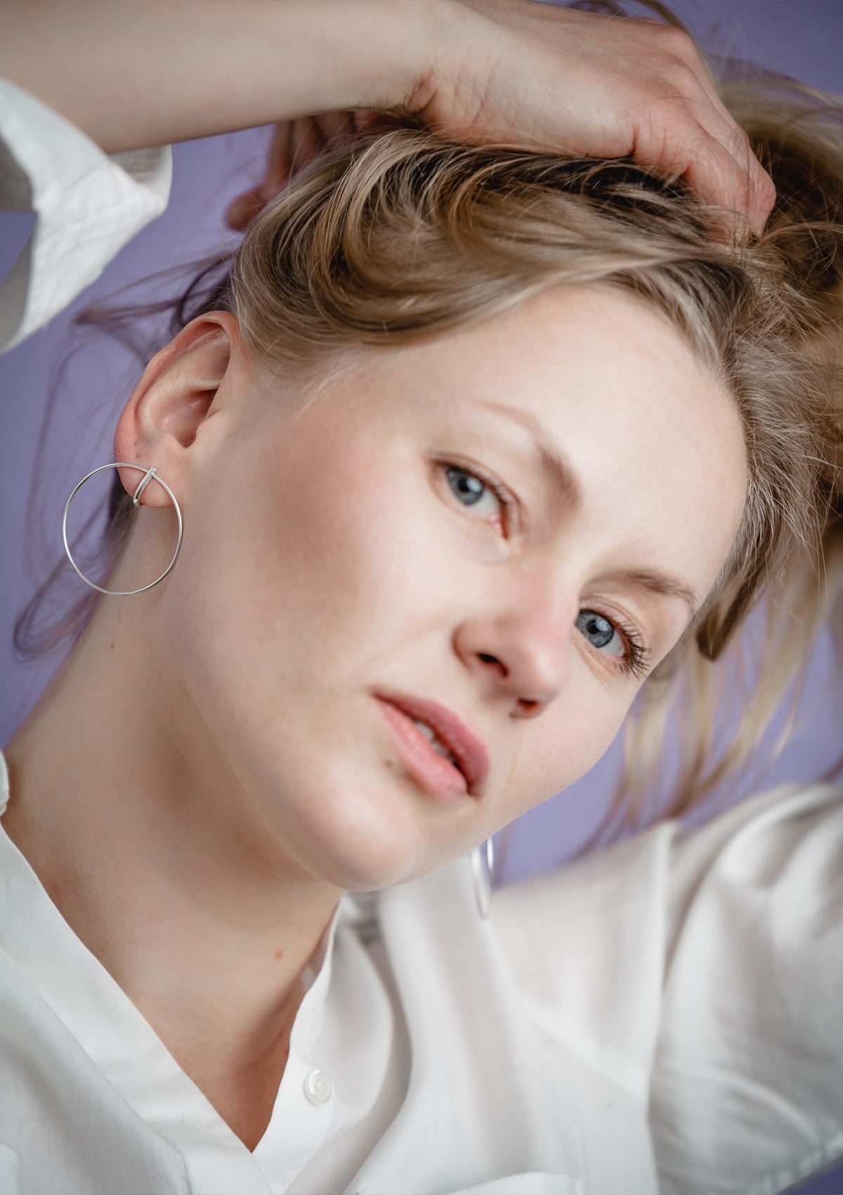 Layers Silver Earrings Pair