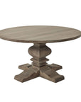 Round Pedestal Dining Table in Bleached Wood Finish